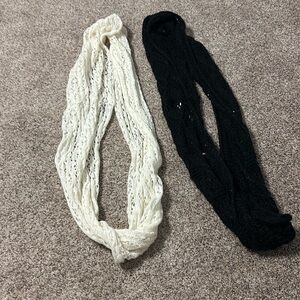 black and cream scarf (sold together)